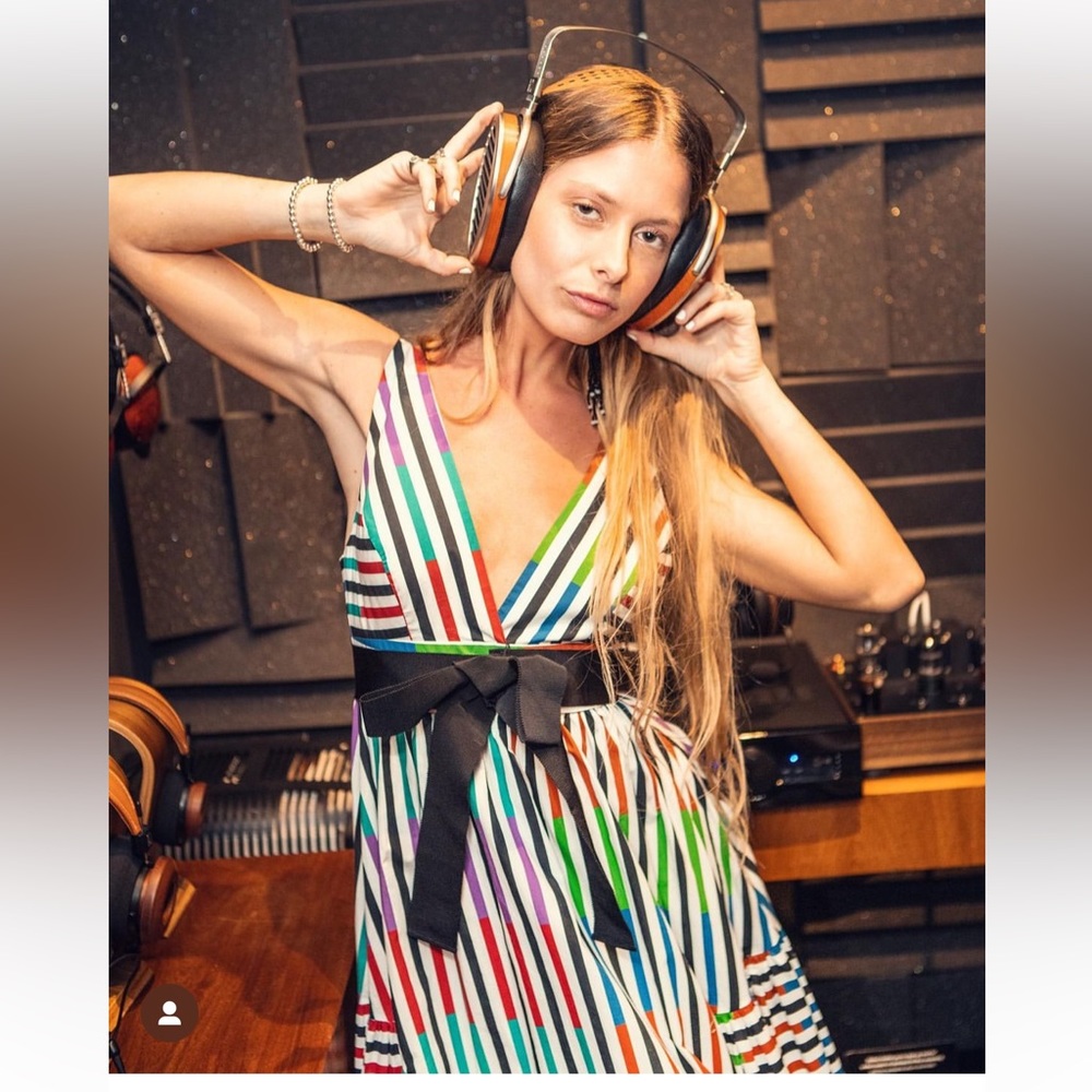 Silvia Tcherassi Catalina del Mar Sangria Striped Cotton Midi Dress πππ - Picture 3 of 8